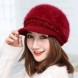 Rabbit Fur Knitted Wool Bucket Hat